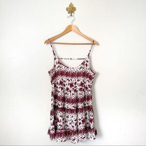 Brandy Melville Red Rose Floral Swing Mini Tank Dress Size Medium preowned
